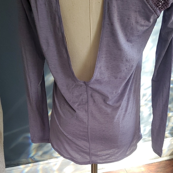 Zella Purple Long Sleeve Fitted athletic top - Picture 3 of 9